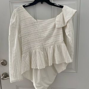 Blouse white eyelet off the shoulder